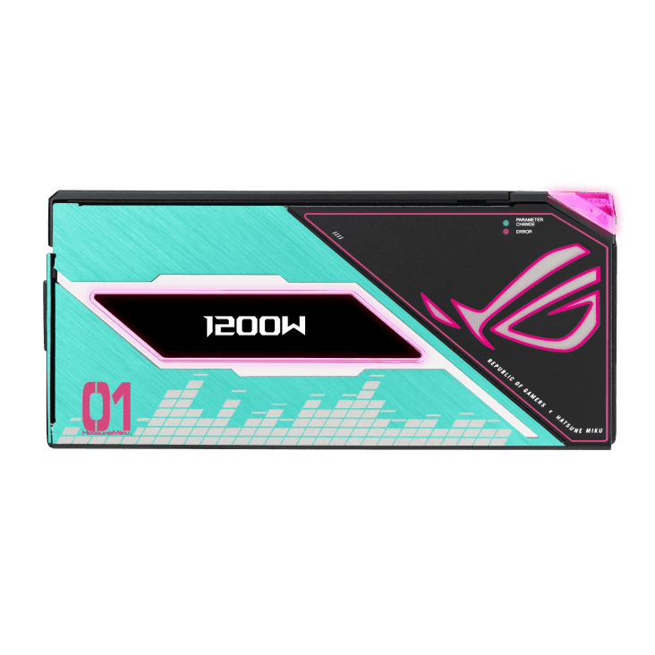 ASUS ROG Thor 1200W Platinum III Hatsune Miku Edition Gaming PSU - 1200W, ATX 3.1 compatible, magnetic OLED display, 80 Plus Platinum 12 ASUS ROG Thor 1200W Platinum III Hatsune Miku Edition Gaming PSU - 1200W, ATX 3.1 compatible, magnetic OLED display, 80 Plus Platinum