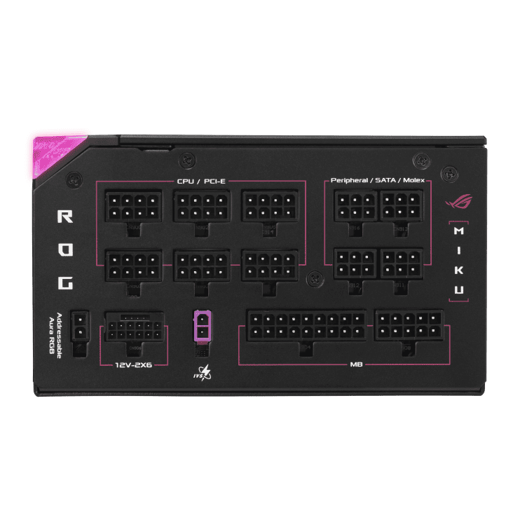 ASUS ROG Thor 1200W Platinum III Hatsune Miku Edition Gaming PSU - 1200W, ATX 3.1 compatible, magnetic OLED display, 80 Plus Platinum 4 ASUS ROG Thor 1200W Platinum III Hatsune Miku Edition Gaming PSU - 1200W, ATX 3.1 compatible, magnetic OLED display, 80 Plus Platinum