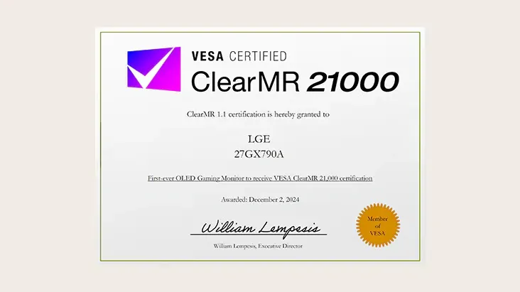 ultragear gaming 27gx790a 2025 feature 09 6 vesa clearmr 21000 certification