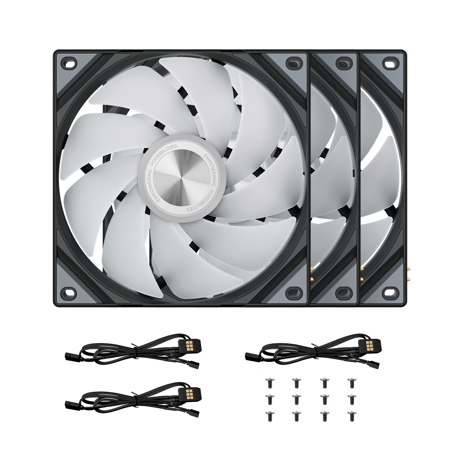 TRYX ROTA SL ARGB 120 Triple Pack Black Fan - Regular Flow, 3x120mm PWM, Daisy Chain Magnetic Connection 7 TRYX ROTA SL ARGB 120 Triple Pack Black Fan - Regular Flow, 3x120mm PWM, Daisy Chain Magnetic Connection