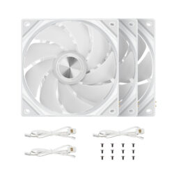 TRYX ROTA SL ARGB 120 Triple Pack White Fan - Regular Flow, 3x120mm PWM, Daisy Chain Magnetic Connection 9 1746521487540