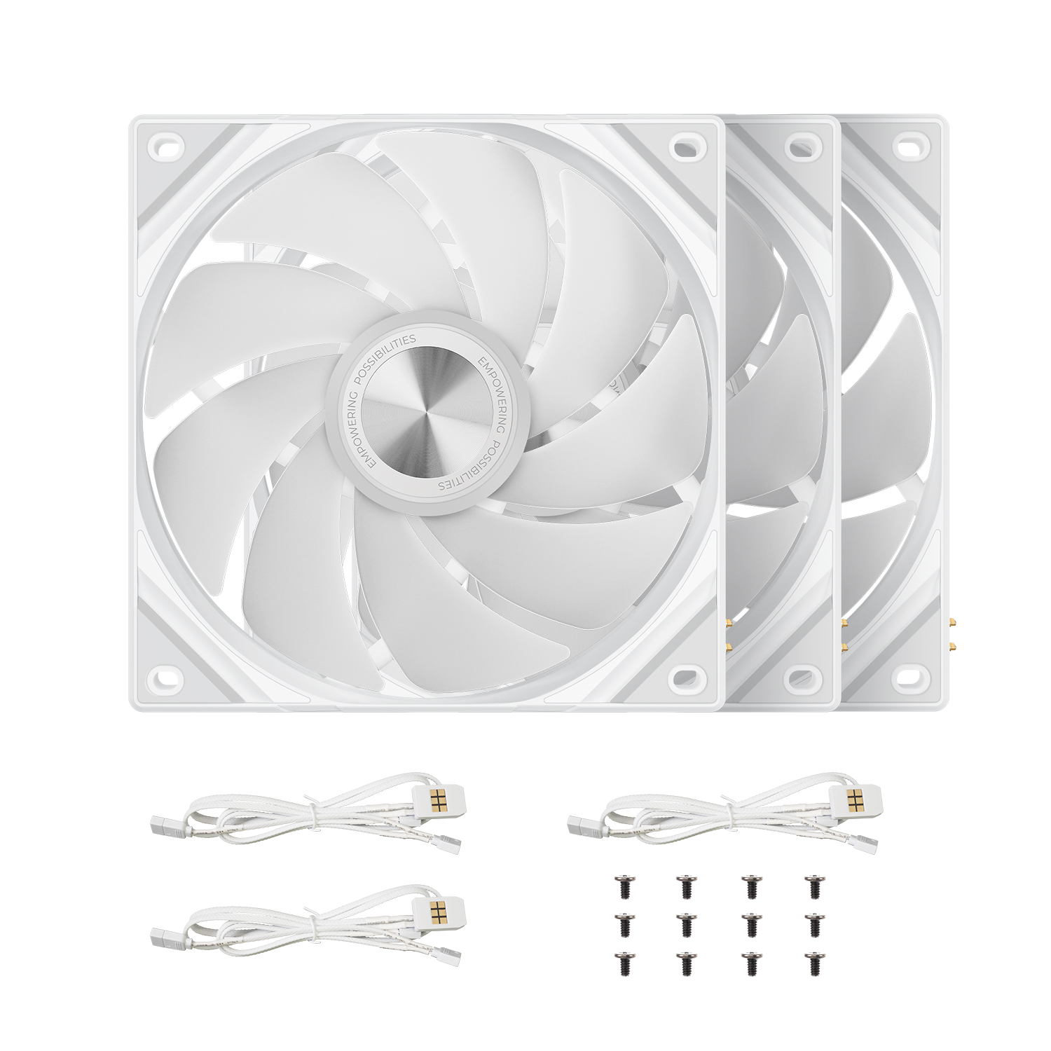 TRYX ROTA SL ARGB 120 Triple Pack White Fan - Regular Flow, 3x120mm PWM, Daisy Chain Magnetic Connection 5 TRYX ROTA SL ARGB 120 Triple Pack White Fan - Regular Flow, 3x120mm PWM, Daisy Chain Magnetic Connection