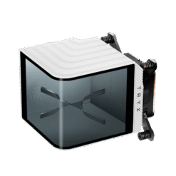 TRYX PANORAMA WB White CPU Water Block - Curved 2K AMOLED Display, Microchannel Fins, Copper Base, G1/4” Threaded Outlet, VRM Fan