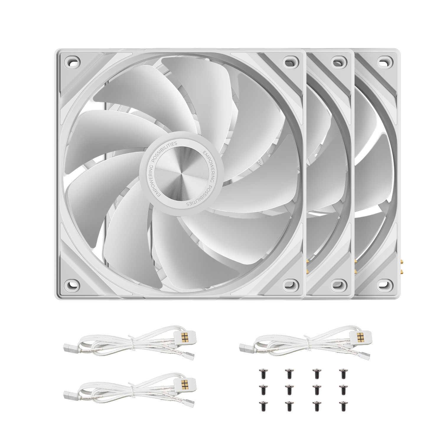 TRYX ROTA SL ARGB Reverse 120 Triple Pack White Fan - Reverse Flow, 3x120mm PWM, Daisy Chain Magnetic Connection 6 TRYX ROTA SL ARGB Reverse 120 Triple Pack White Fan - Reverse Flow, 3x120mm PWM, Daisy Chain Magnetic Connection