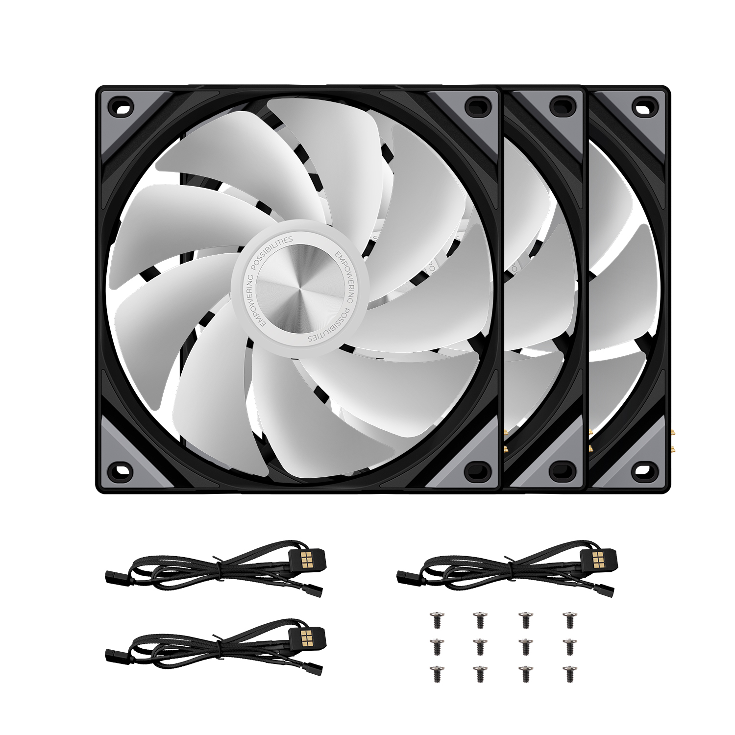 TRYX ROTA SL ARGB Reverse 120 Triple Pack Black Fan - Reverse Flow, 3x120mm PWM, Daisy Chain Magnetic Connection 7 TRYX ROTA SL ARGB Reverse 120 Triple Pack Black Fan - Reverse Flow, 3x120mm PWM, Daisy Chain Magnetic Connection
