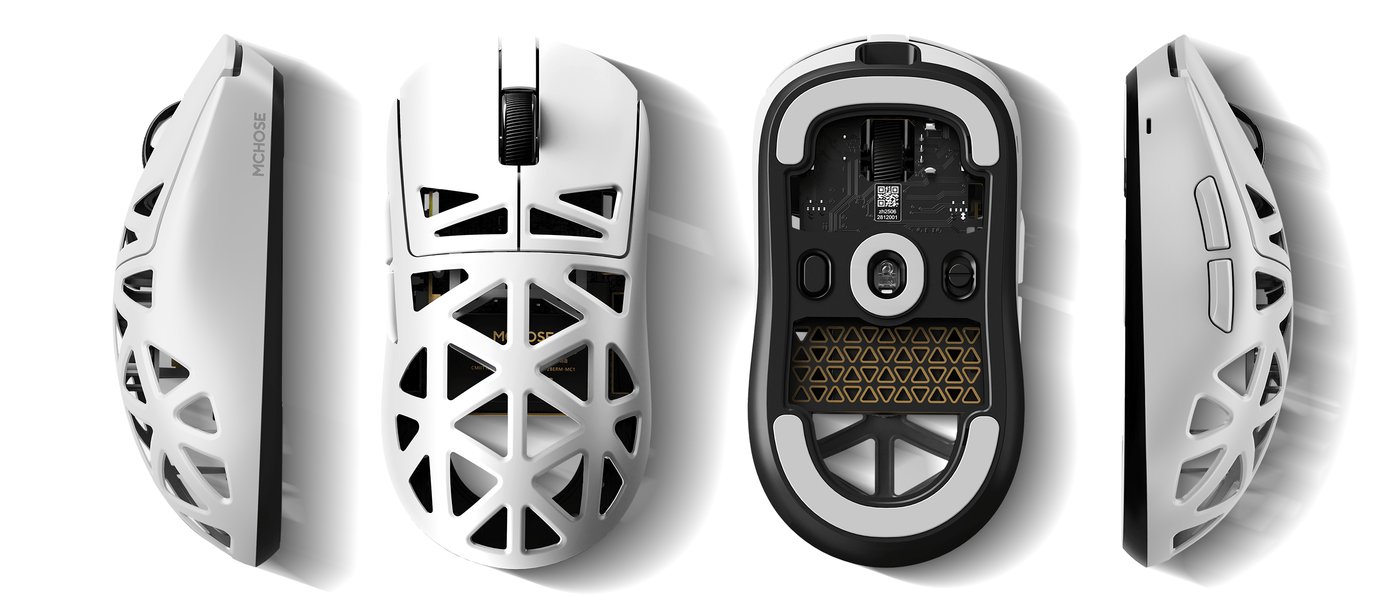 MCHOSE A7X Ultra Magnesium Alloy Wireless Gaming Mouse - 53g ICEFLOW Glacier Coating, PAW3950TI Sensor, Wired 8K + NANO Wireless 8K, 42000 DPI, 750 IPS 30 18 3