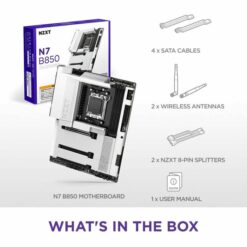 NZXT N7 B850 White ATX Gaming Wi-Fi (N7-B850-W1) Mainboard 17 Etail N7B850 White Carousel F07 EN