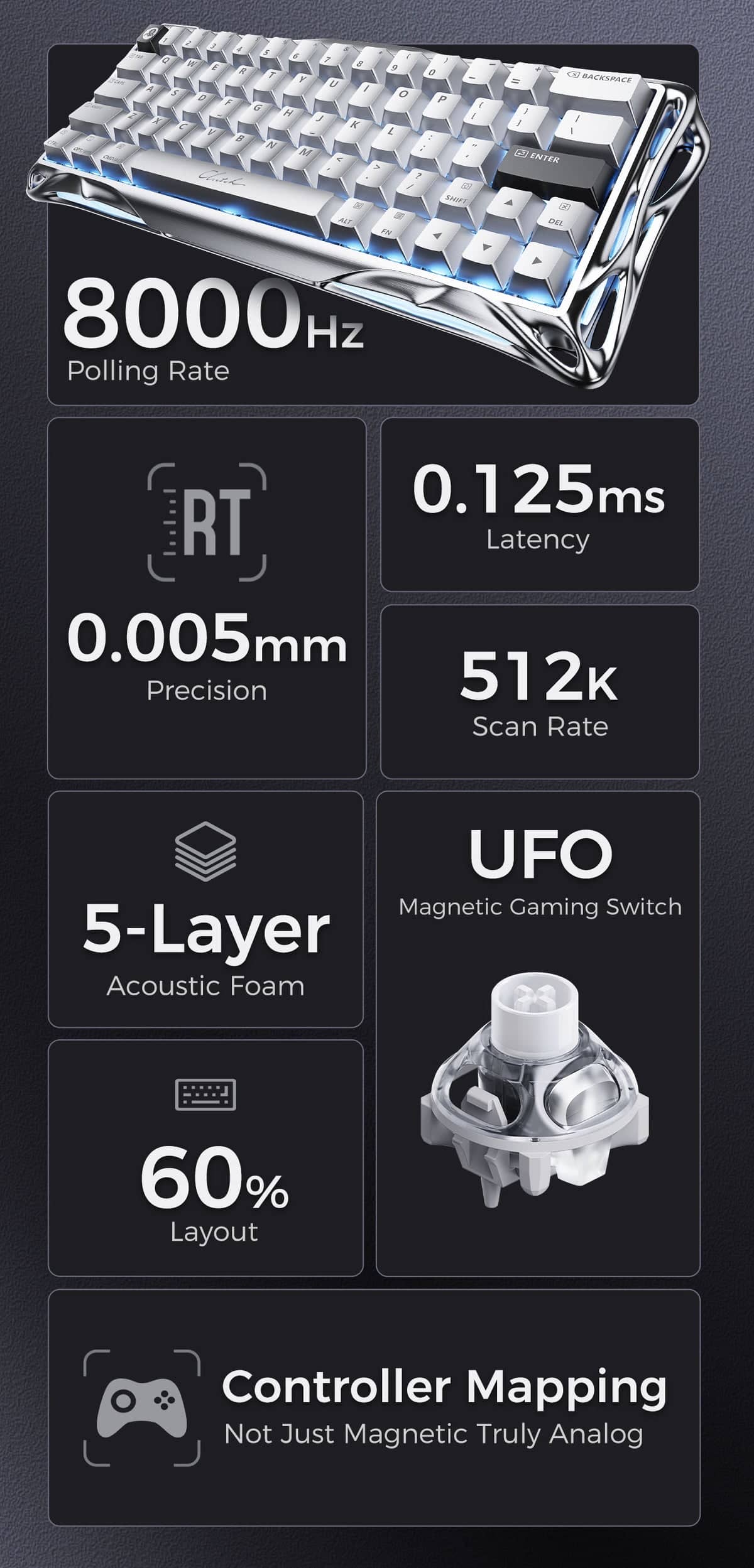 GravaStar Mercury V60 Pro Gaming Keyboard 8kHz Magnetic Switch Premium Hall Effect Keyboard 1312005 c1cb1fc7 bd3d 4881 b415 8ddada