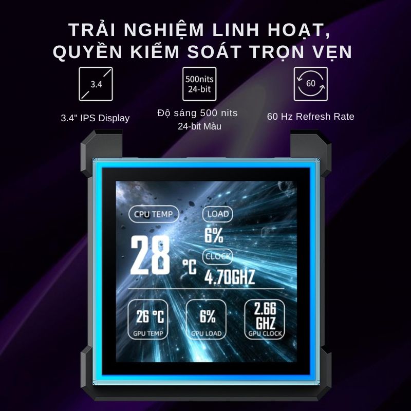 Lian Li HydroShift II LCD-S 360TL Black AIO Liquid CPU Cooler - 3 x UNI FAN TL Wireless, 3.4 inch IPS 480×480 LCD Screen 6 Lian Li HydroShift II LCD-S 360TL Black AIO Liquid CPU Cooler - 3 x UNI FAN TL Wireless, 3.4 inch IPS 480×480 LCD Screen