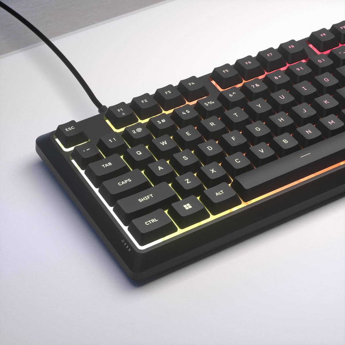CORSAIR K55 CORE TKL RGB Gaming Keyboard - Black, Tenkeyless, 8-Zone RGB, Quiet Membrane Keys, Spill Resistant, Media Keys, 1000Hz Polling 42 K55 CORE TKL 04 MOUSEMAT V1