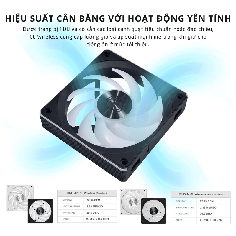 Lian Li UNI FAN CL Wireless 120-3 Triple Black Fan (12CL1W3B) - 3×120 mm, ARGB, FDB, 1x L-Wireless Controller 8 Lian Li UNI FAN CL Wireless 120-3 Triple Black Fan (12CL1W3B) - 3×120 mm, ARGB, FDB, 1x L-Wireless Controller