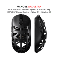 MCHOSE A7X Ultra Magnesium Alloy Wireless Gaming Mouse - 53g ICEFLOW Glacier Coating, PAW3950TI Sensor, Wired 8K + NANO Wireless 8K, 42000 DPI, 750 IPS 10 MCHOSE A7X ULTRA pic 5