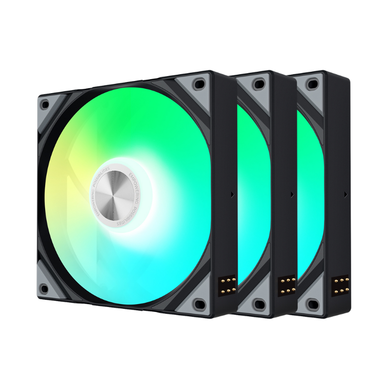 TRYX ROTA SL ARGB 120 Triple Pack Black Fan - Regular Flow, 3x120mm PWM, Daisy Chain Magnetic Connection 1 TRYX ROTA SL ARGB 120 Triple Pack Black Fan - Regular Flow, 3x120mm PWM, Daisy Chain Magnetic Connection