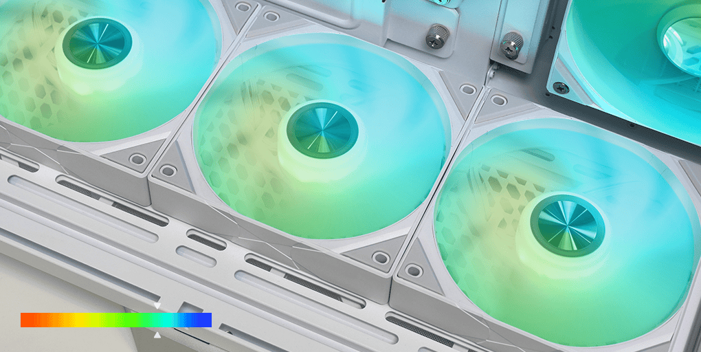 TRYX ROTA SL ARGB Reverse 120 Triple Pack White Fan - Reverse Flow, 3x120mm PWM, Daisy Chain Magnetic Connection 27 ROTA SL ARGB White bg 4