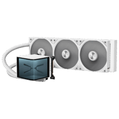 TRYX PANORAMA 360 WHITE AIO Liquid CPU Cooler - 6.5inch curved screen, 360mm radiator, Asetek Adela pump