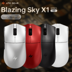 ATK Blazing Sky X1 V2 Ultimate (8K dongle included) Gaming Mouse - 100% Teflon (PTFE) Feet, 3 modes, Omron D2FP, PAW3950 Ultra Sensor, Wireless 8000Hz, 800mAh