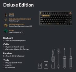 Keychron Black Myth Wukong Deluxe Edition - TTC Golden Pink Switch Gaming Keyboard 25 ban phim co khong day keychron black myth wukong deluxe edition rgb hotswap ttc sw 15
