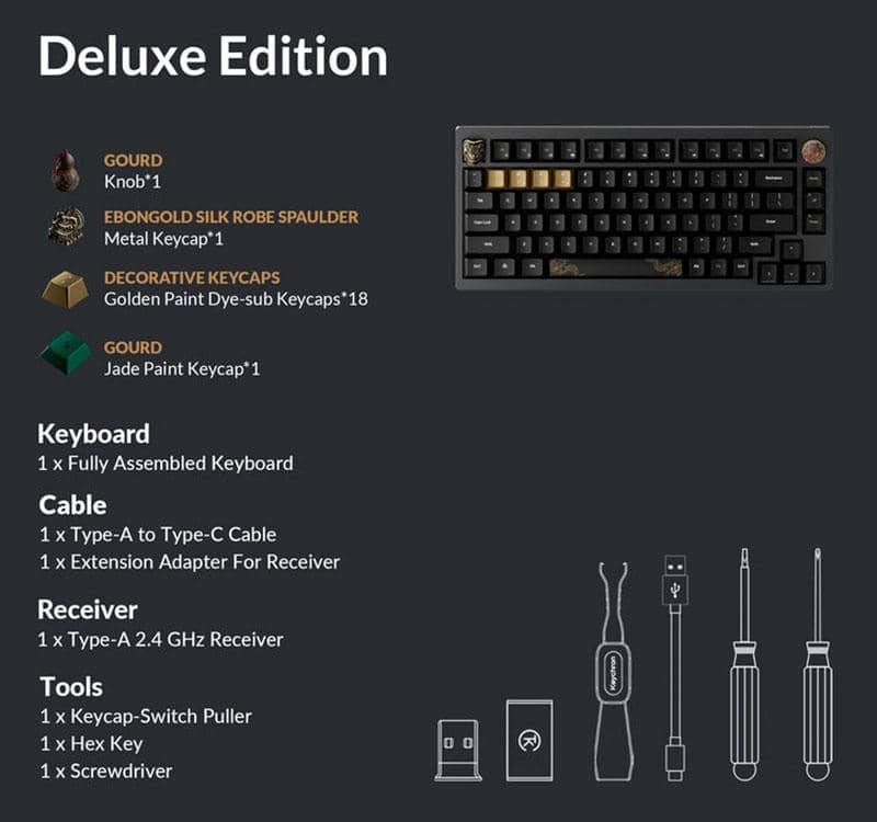 Keychron Black Myth Wukong Deluxe Edition - TTC Golden Pink Switch Gaming Keyboard 13 Keychron Black Myth Wukong Deluxe Edition - TTC Golden Pink Switch Gaming Keyboard