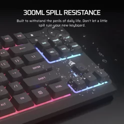 CORSAIR K55 CORE TKL RGB Gaming Keyboard - Black, Tenkeyless, 8-Zone RGB, Quiet Membrane Keys, Spill Resistant, Media Keys, 1000Hz Polling 15 k55 core tkl blk 04