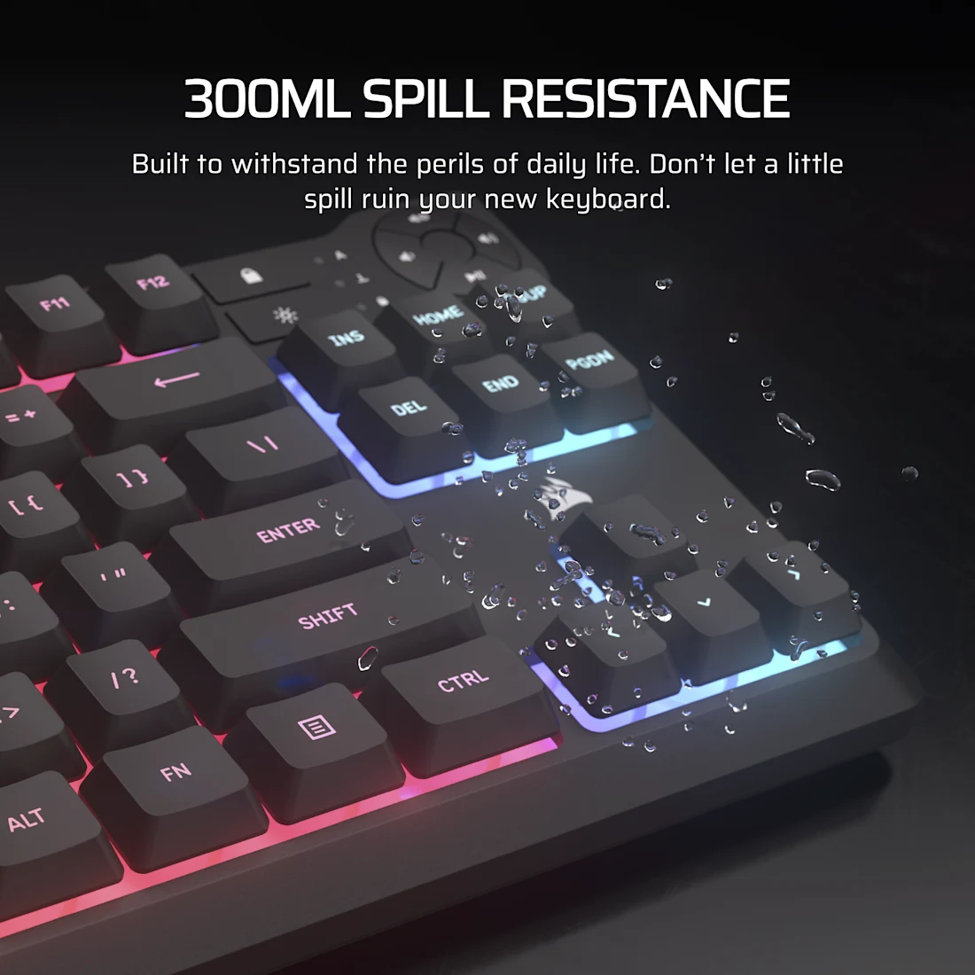 CORSAIR K55 CORE TKL RGB Gaming Keyboard - Black, Tenkeyless, 8-Zone RGB, Quiet Membrane Keys, Spill Resistant, Media Keys, 1000Hz Polling 5 CORSAIR K55 CORE TKL RGB Gaming Keyboard - Black, Tenkeyless, 8-Zone RGB, Quiet Membrane Keys, Spill Resistant, Media Keys, 1000Hz Polling