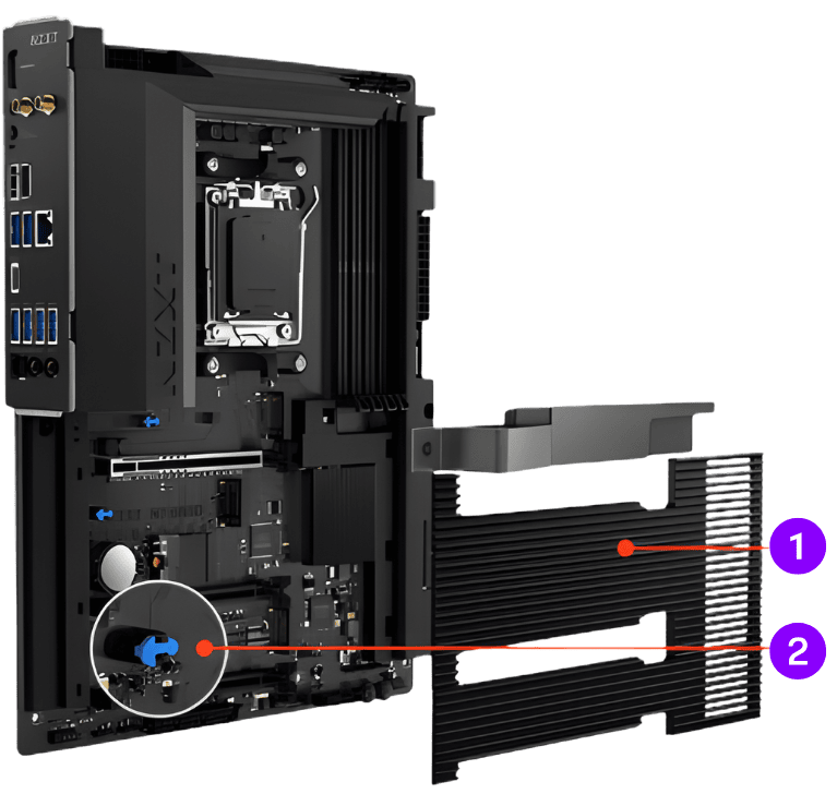 NZXT N7 B850 White ATX Gaming Wi-Fi (N7-B850-W1) Mainboard 25 m2 quick release