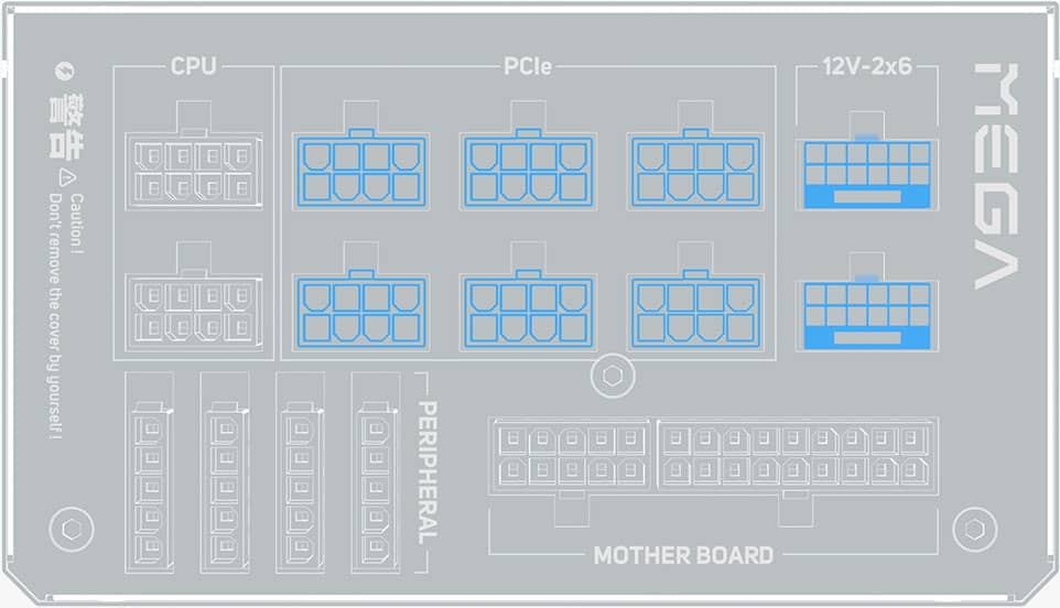 FSP MEGA TI 1650W ATX12V v3.1, PCIe 5.1 (12V-2x6), 80 PLUS Titanium, EPS12V v2.92 PSU 14 s02 psu