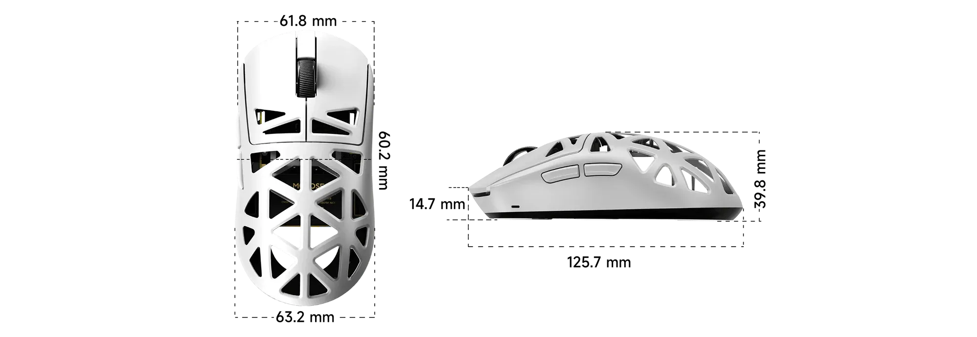 MCHOSE A7X Ultra Magnesium Alloy Wireless Gaming Mouse - 53g ICEFLOW Glacier Coating, PAW3950TI Sensor, Wired 8K + NANO Wireless 8K, 42000 DPI, 750 IPS 31 size