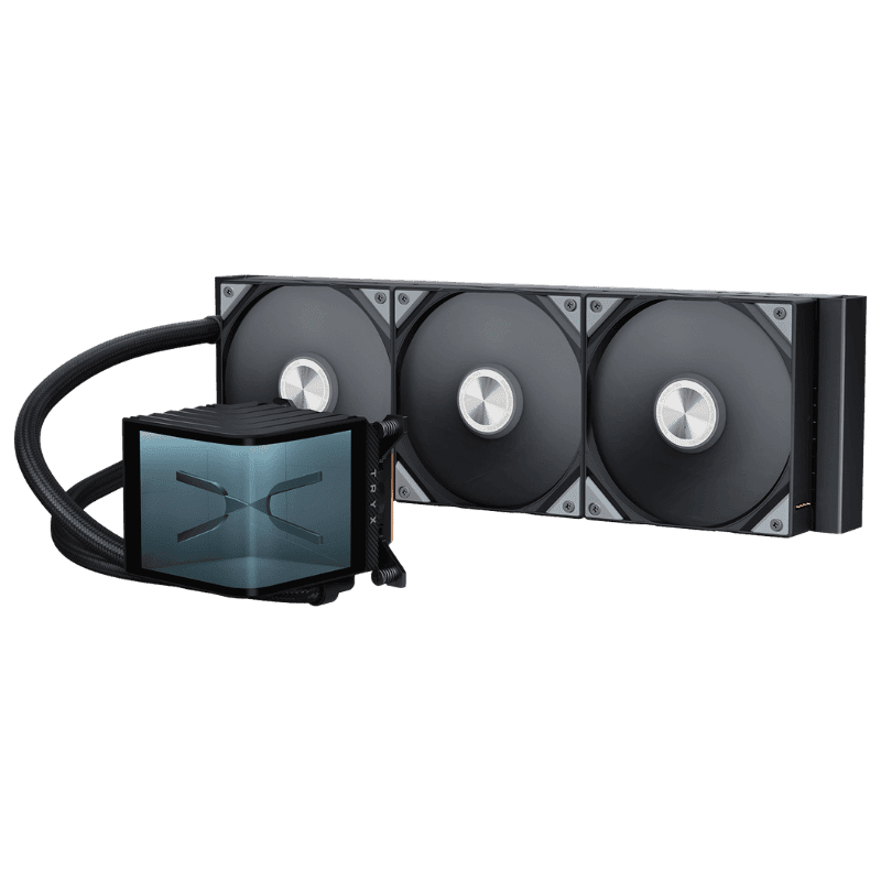 TRYX PANORAMA 360 BLACK AIO Liquid CPU Cooler - 6.5inch curved screen, 360mm radiator, Asetek Adela pump 1 TRYX PANORAMA 360 BLACK AIO Liquid CPU Cooler - 6.5inch curved screen, 360mm radiator, Asetek Adela pump