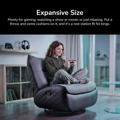 Cougar OVERLORD NEO Gaming Sofa Chair - Leather-like fabric + PVC leatherette, Grey Black, 150kg weight support 33 OVERLORD NEO zoom gallery Expansive Size