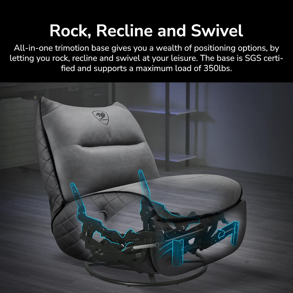 Cougar OVERLORD NEO Gaming Sofa Chair - Leather-like fabric + PVC leatherette, Grey Black, 150kg weight support 17 Cougar OVERLORD NEO Gaming Sofa Chair - Leather-like fabric + PVC leatherette, Grey Black, 150kg weight support