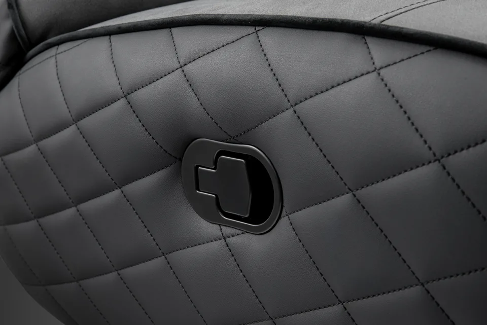 Cougar OVERLORD NEO Gaming Sofa Chair - Leather-like fabric + PVC leatherette, Grey Black, 150kg weight support 52 Demo Image