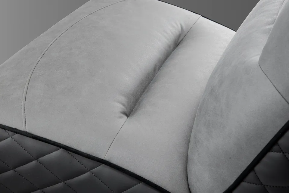 Cougar OVERLORD NEO Gaming Sofa Chair - Leather-like fabric + PVC leatherette, Grey Black, 150kg weight support 53 Demo Image