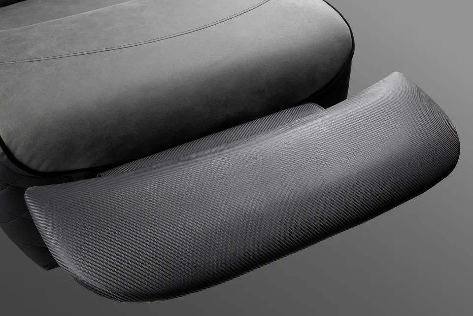 Cougar OVERLORD NEO Gaming Sofa Chair - Leather-like fabric + PVC leatherette, Grey Black, 150kg weight support 51 Demo Image