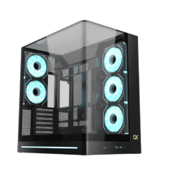 XIGMATEK PANO II BLACK (EN48418) Mid Tower ATX Case - Curved Tempered Glass & Top Tempered Glass, No Fan